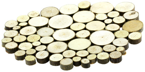 disques bois, fond blanc