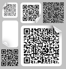 Fototapeta premium Set of labels with qr codes