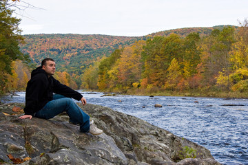 Naklejka na ściany i meble Vermont River Man