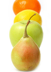 The closeup of various fruits