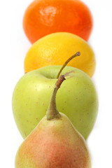 The closeup of various fruits