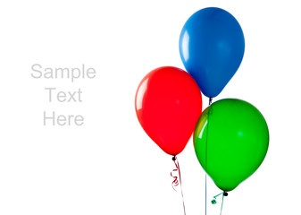 Colored balloons on a white background