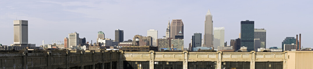 Fototapeta na wymiar XXXL Panorama Downtown Cleveland
