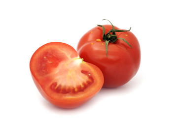 Ripe Tomatoes with Water Drops