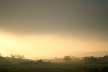 Fototapeta na wymiar Threshfield Mist