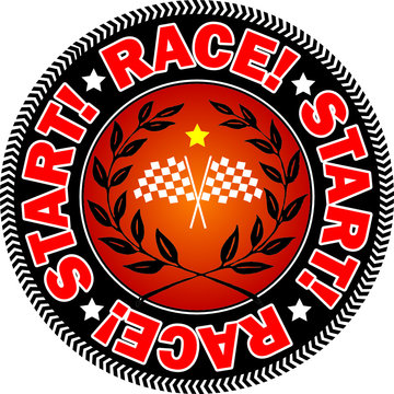 Vector stamp - start race