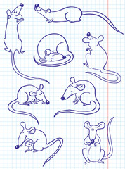 Doodle rat (mouse) set