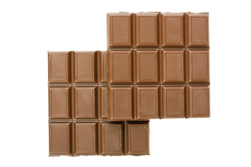 chocolate bars isolated on white background