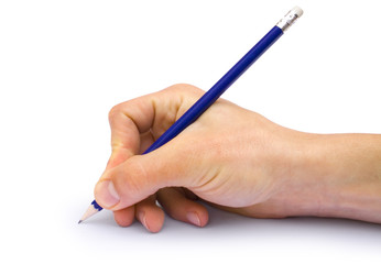 hand with the pencil