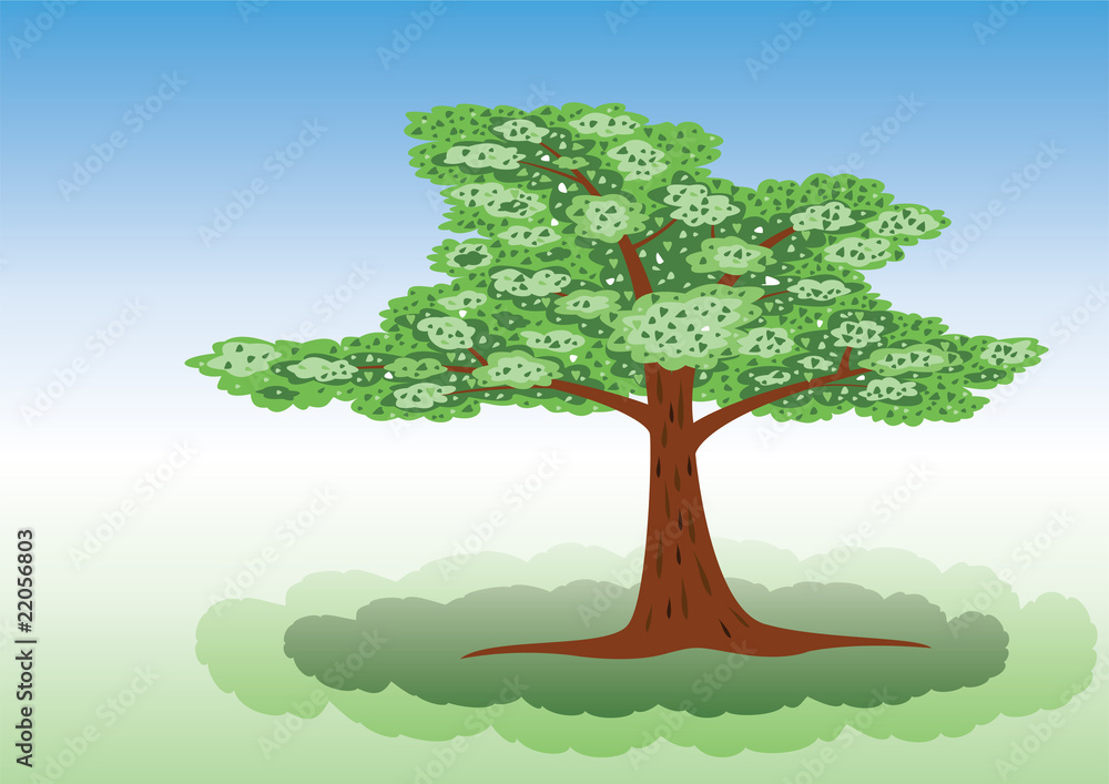 Poster vector tree with shadow