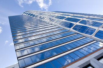 blue modern business buildings