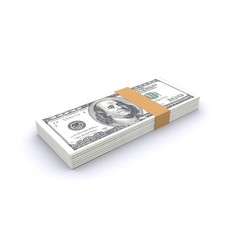 Stack of 100 Dollars isolated