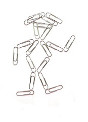 Little man from metal paper clips (children's creativity)