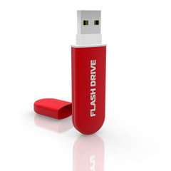 Red stylish USB flash drive