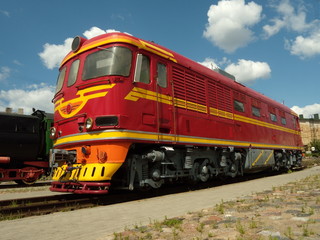 Obraz premium Red locomotive