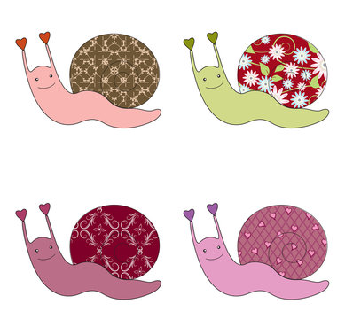 Four cute snales