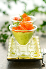 avocado cream and salmon