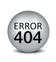 error 404 icon - silver