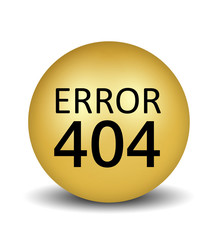 error 404 icon - gold