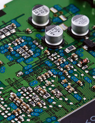 Different electonic elements on circuit board