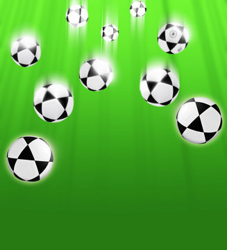 balls for football on a green background