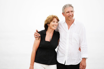 Beautiful mature couple taking a walk