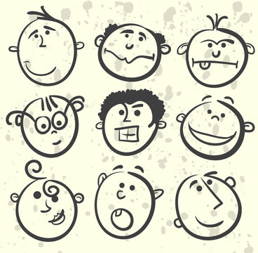 face illustration vector cartoon collection