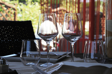 Table de restaurant préparée