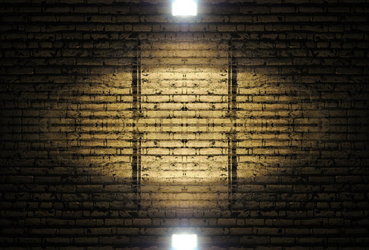 Brick wall with spotlight