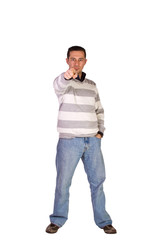 Mediterranean Man Pointing at the Camera