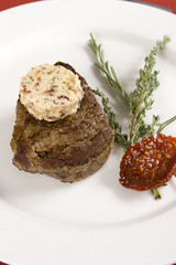 cutlet with butter and tomato sauce