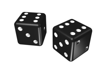 back dice (isolated on the white)