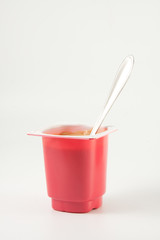yogurt container with spoon