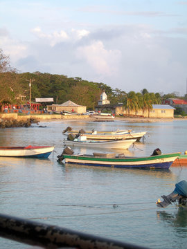 fishing  boats brig bay corn island nicaragua