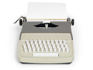 Retro typewriter isolated with clipping path
