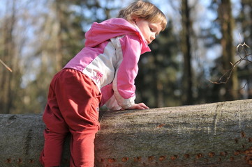 Kleinkind beim klettern