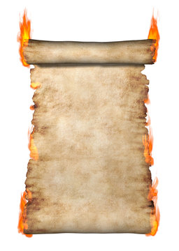 Burning Roll Of Parchment