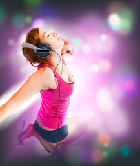 sexual woman in headphones