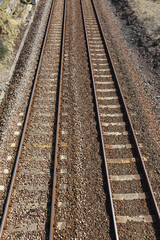 Fototapeta premium Two British railway line tracks.