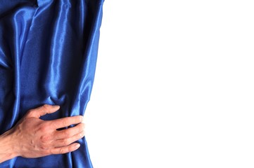 curtain and blank white copyspace