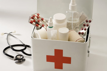 First aid box.