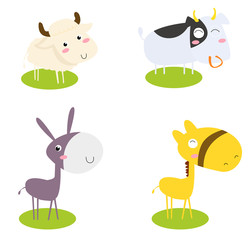 Farm Animal set Vector Illustration