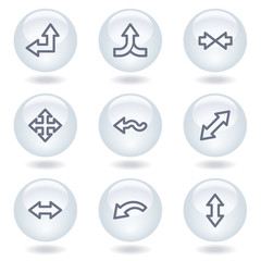 Arrows web icons set 2, white circle buttons