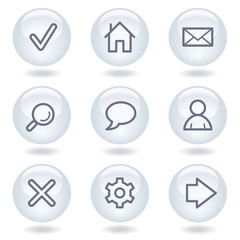 Basic web icons, white circle buttons