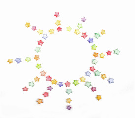 color lucky stars origami sun