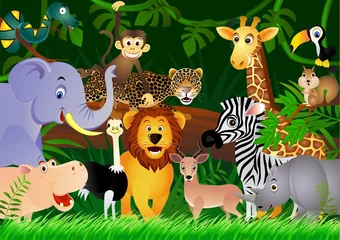Abwaschbare Fototapete Zoo Wildtier-Cartoon