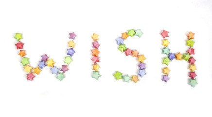 color lucky stars origami font wish
