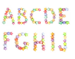 color lucky stars origami alphabet