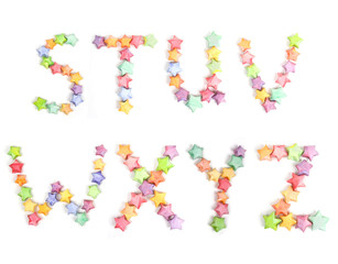 color lucky stars origami alphabet
