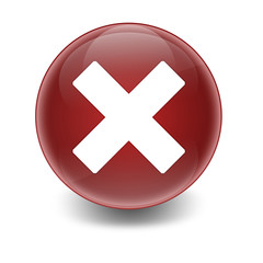 Fototapeta premium Esfera brillante con icono error